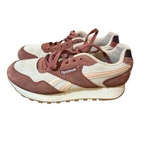Reebok Maroon and Beige Athletic Shoes